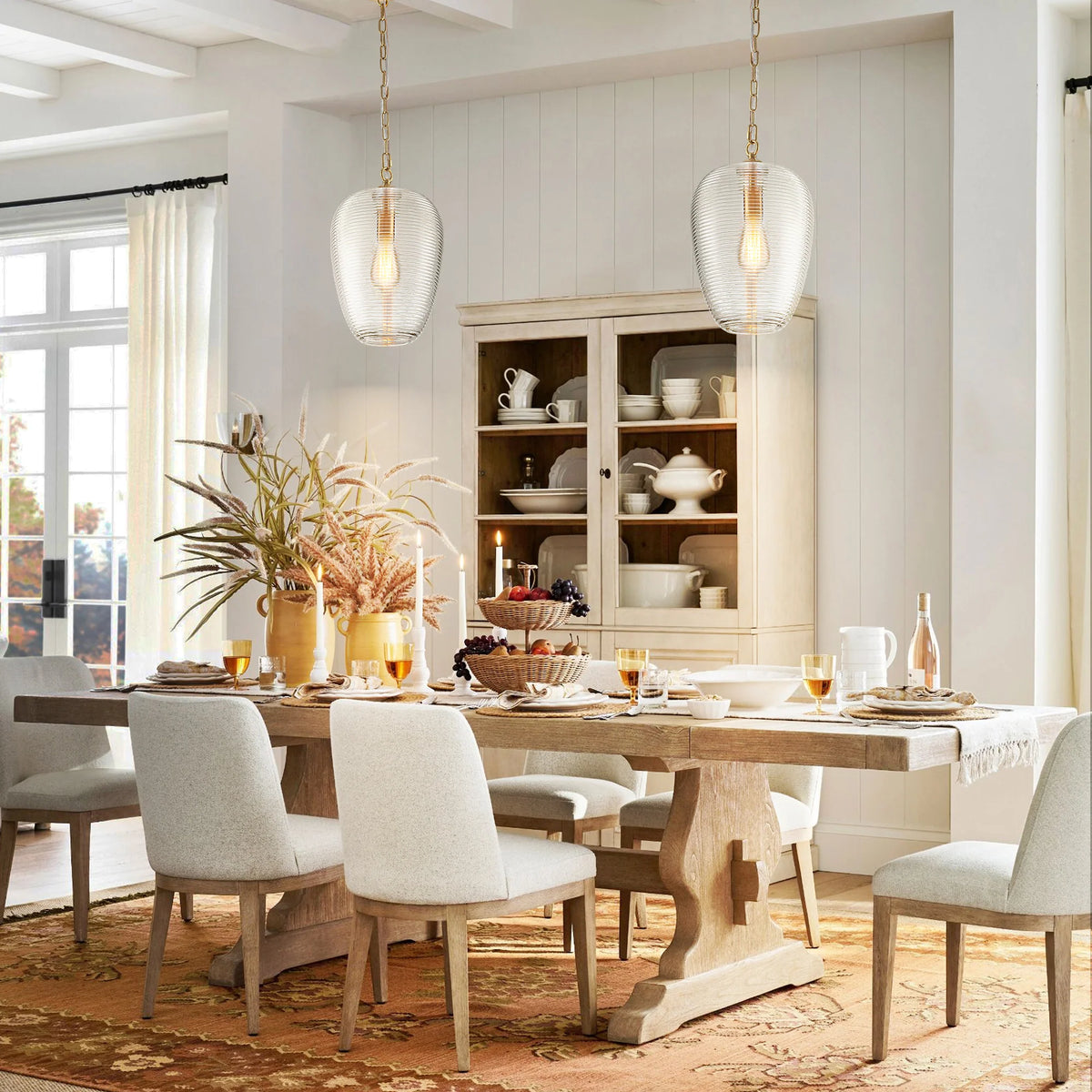 1-Light Dimmable Glass Farmhouse Pendant G19976