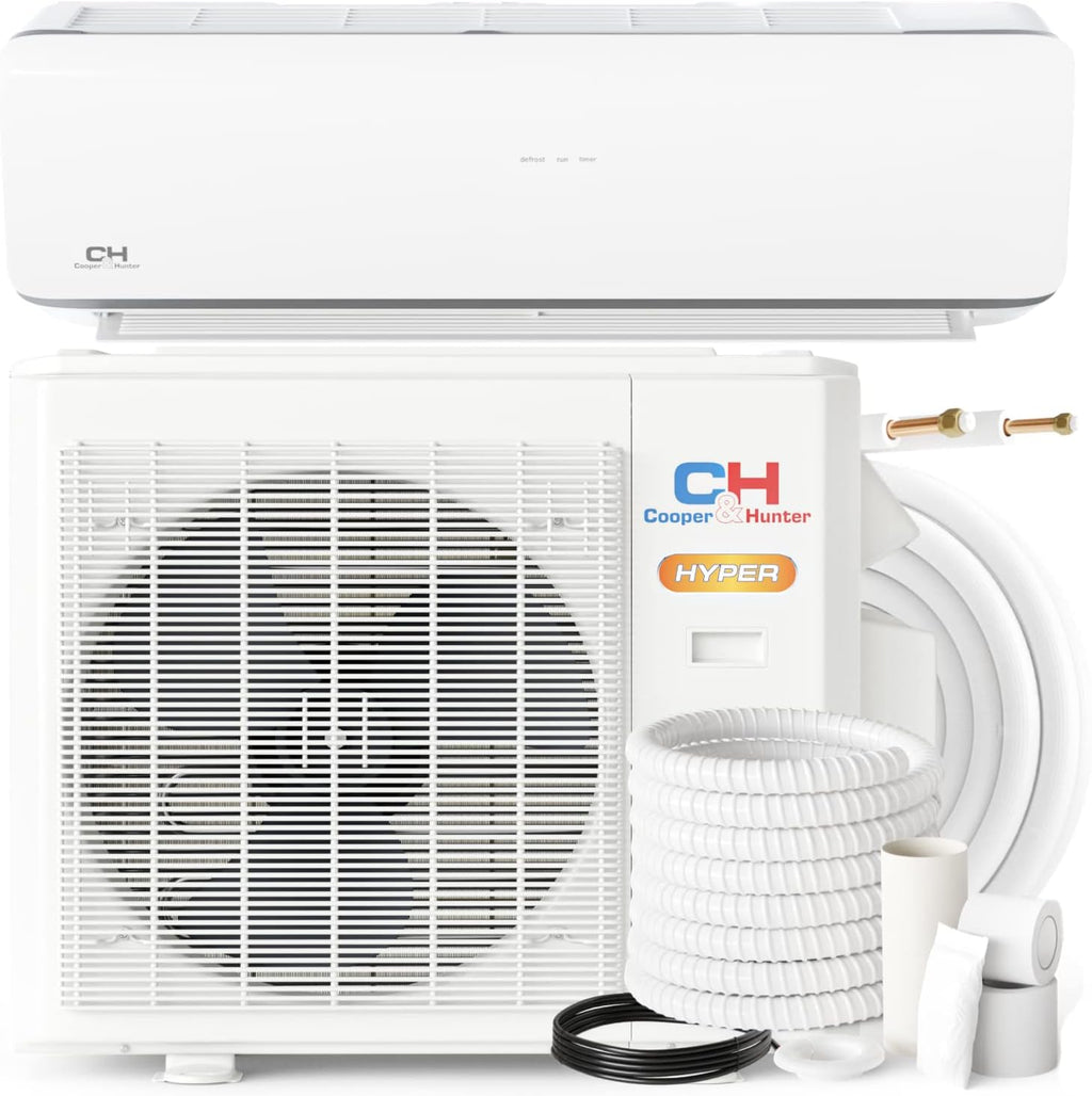 9,000 BTU 25 SEER Ductless Mini-Split Air Conditioner Heat Pump with 16FT Copper Line Set and Communication Wires N551667