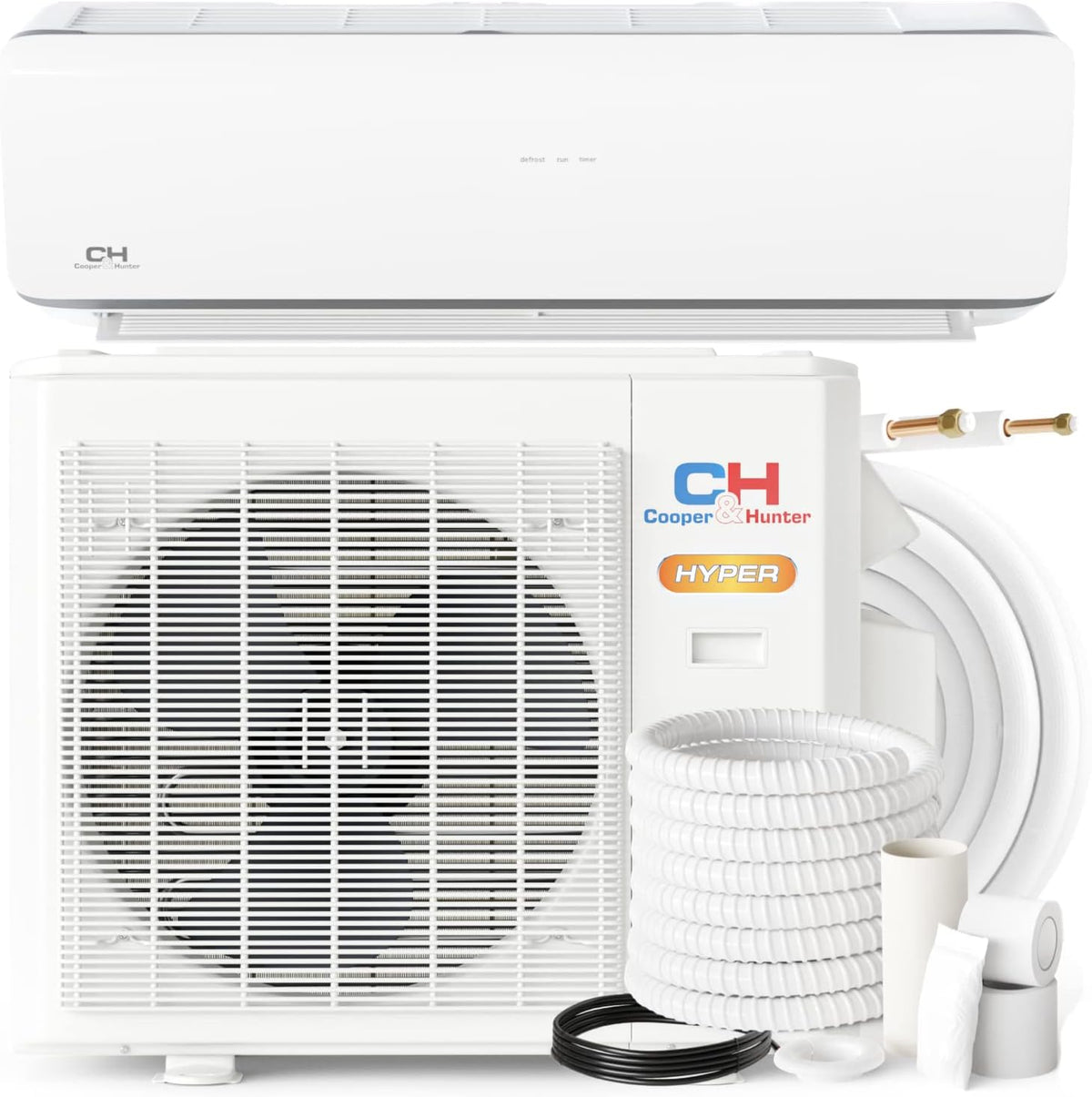 9,000 BTU 25 SEER Ductless Mini-Split Air Conditioner Heat Pump with 16FT Copper Line Set and Communication Wires N551667