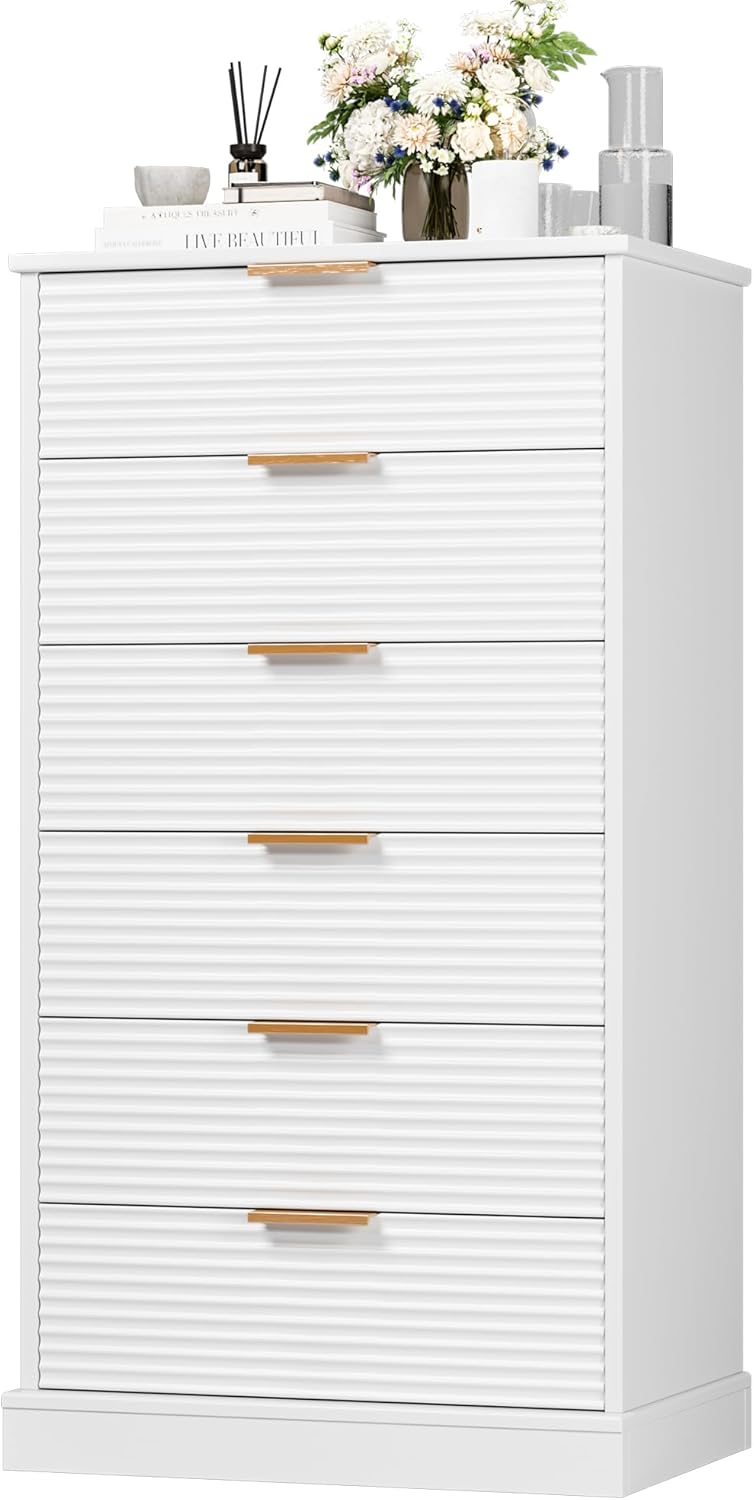 6 Drawer White Dresser C514179