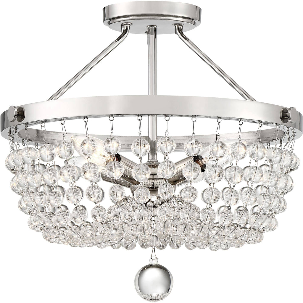 Polished Nickel Semi Flush Mount Light J78492