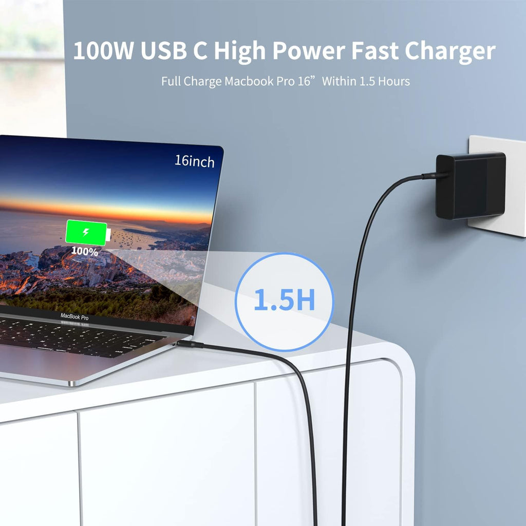 100W USB C GaN Charger with 6.6ft USB C Cable S420530