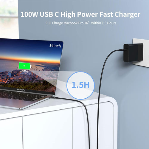 100W USB C GaN Charger with 6.6ft USB C Cable S420530