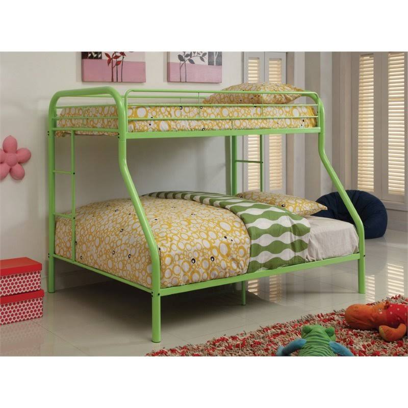 Twin Over Full Metal Bunk Bed in Green B76175