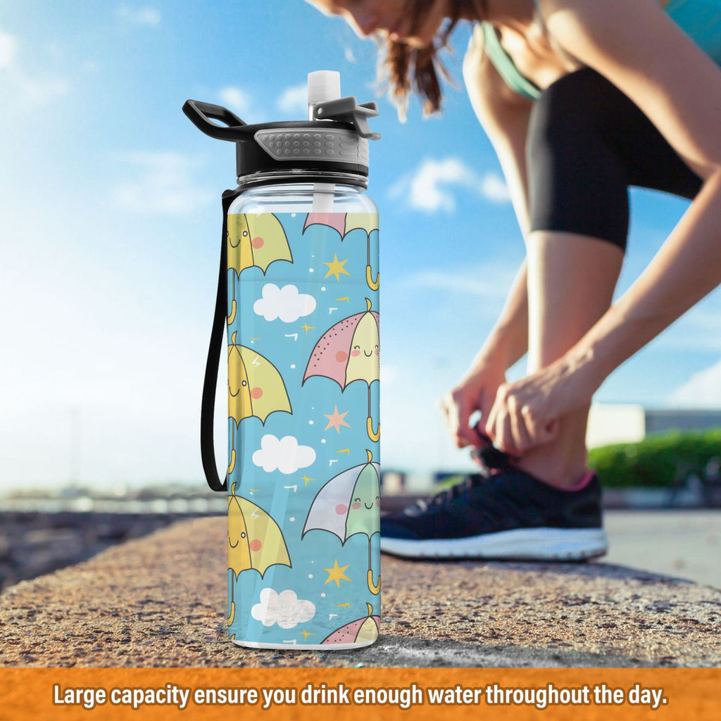 Clear 32oz Tritan Sports Water Bottle with Straw C23678