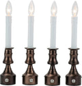 Set of 4 Bronze Flameless Window Candles with Timer S98381