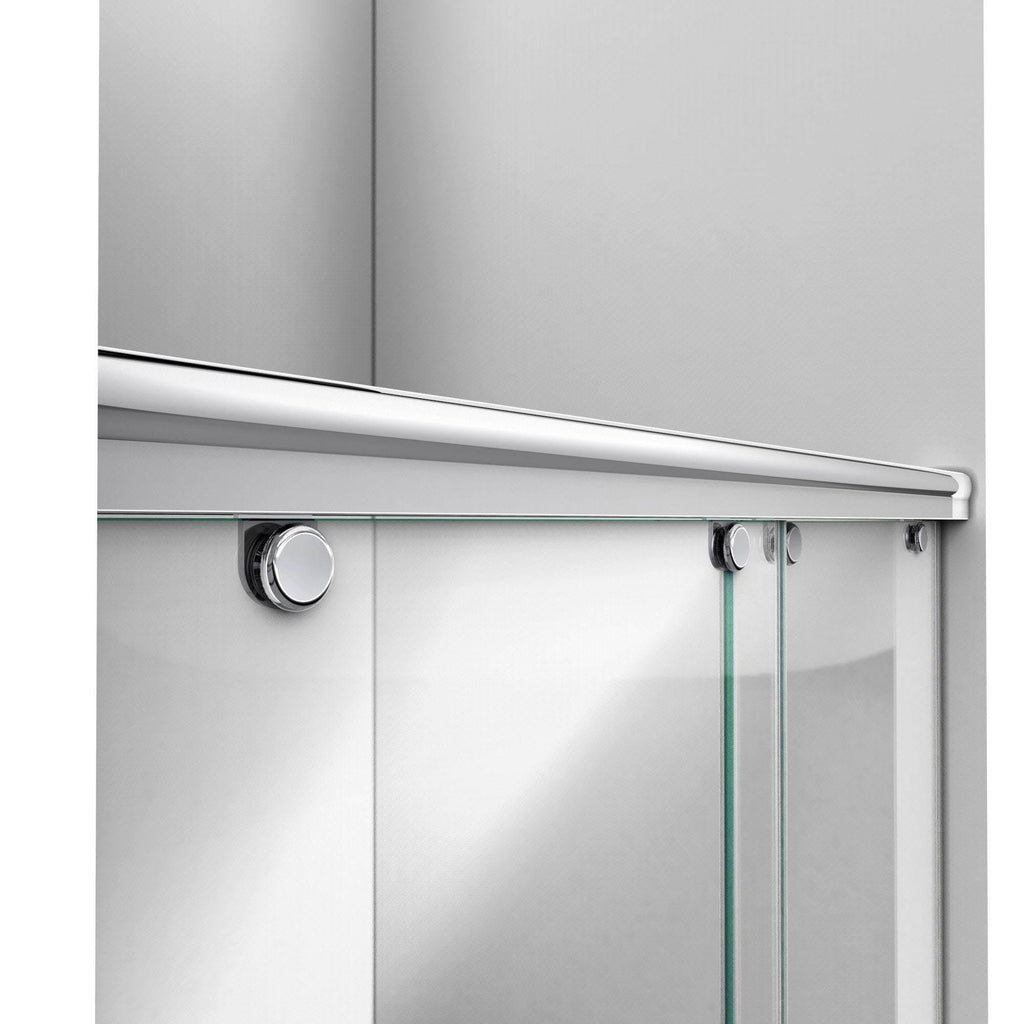 Frameless Bypass Sliding Shower Door Brushed Nickel X64298