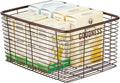 Metal Wire Food Organizer Storage Bin Basket, 3 Pack, Bronze B143142