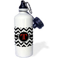 Black and White Chevron Straw Water Bottle, 21-Ounce R112