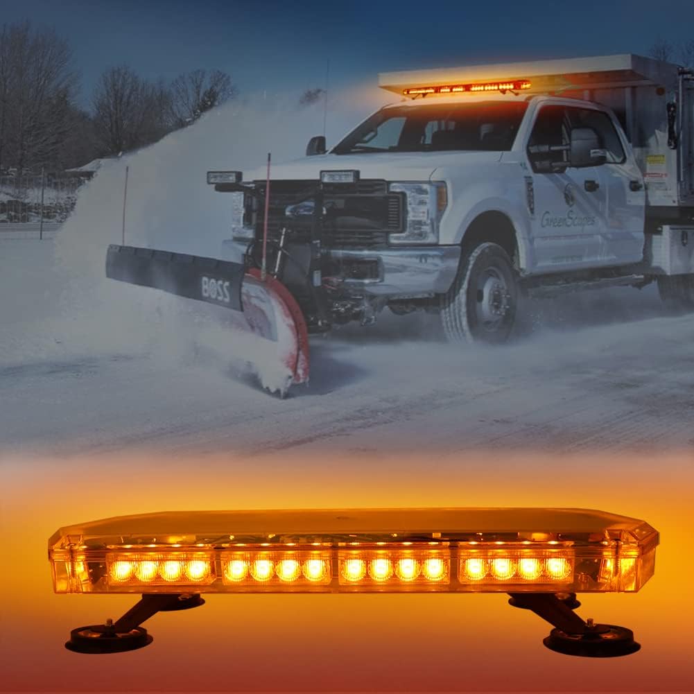 56 LEDs Emergency Warning Strobe Light Bar with 5m Cable and Double Switch, Pack of 2 I9935