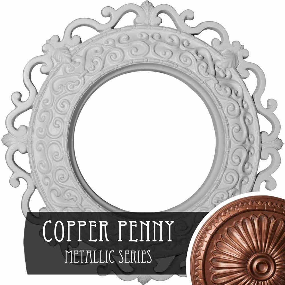 Hand-Painted Copper Penny Ceiling Medallion E962453