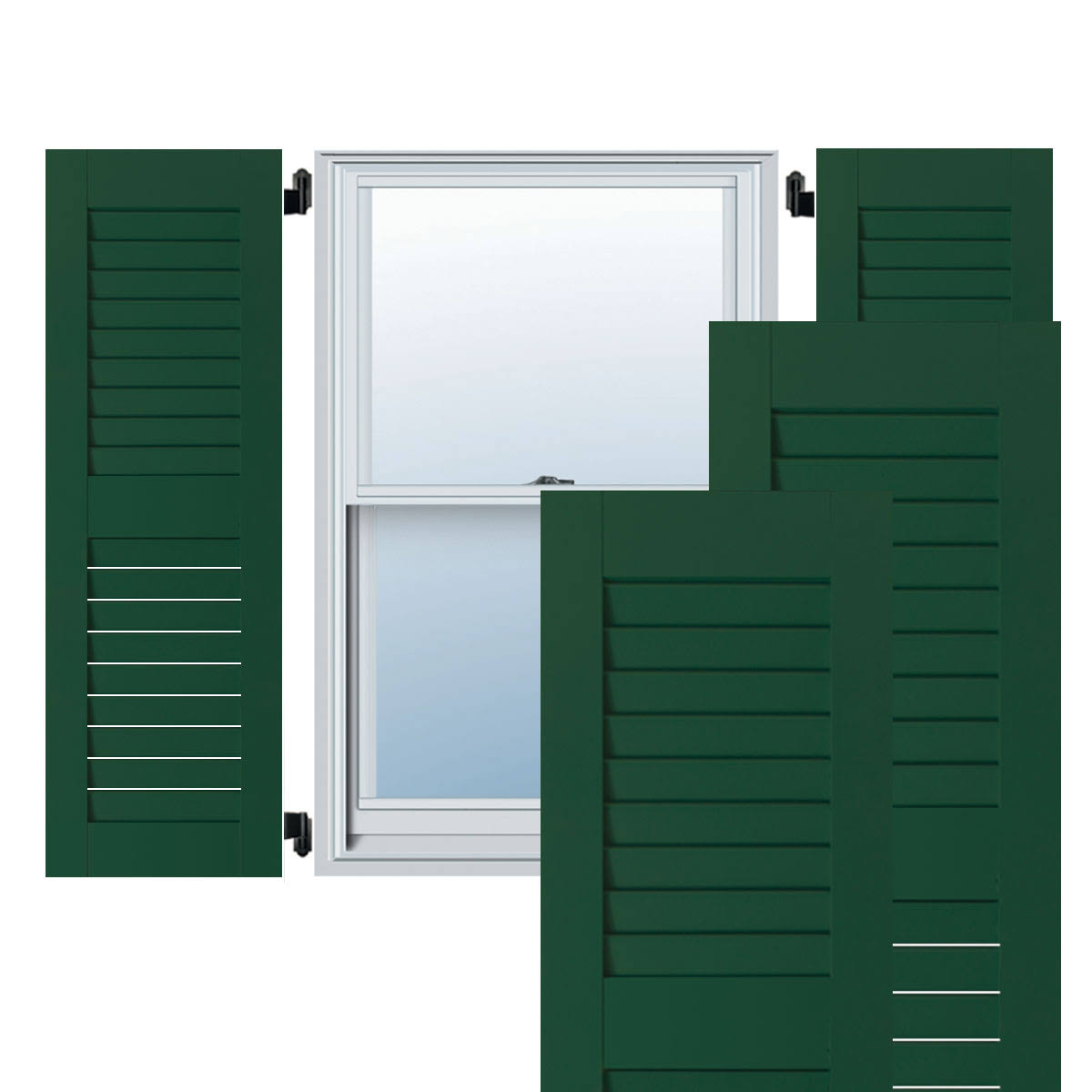 18x22W x 73x22H Exterior Real Wood Pine Open Louvered Shutters (Per Pair) H816