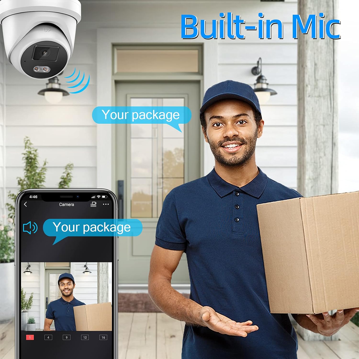 4MP Full-time Color Network Camera with Built-in Microphone, Micro SD Slot Y764290