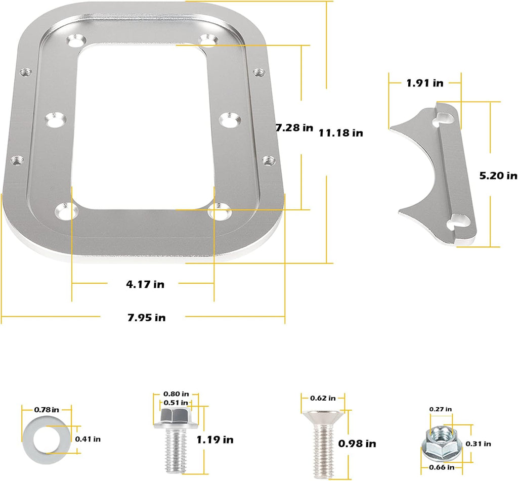 Billet Aluminum Battery Pallet Trunk Battery Hold Down Bracket Tray Pack of 2 D19901