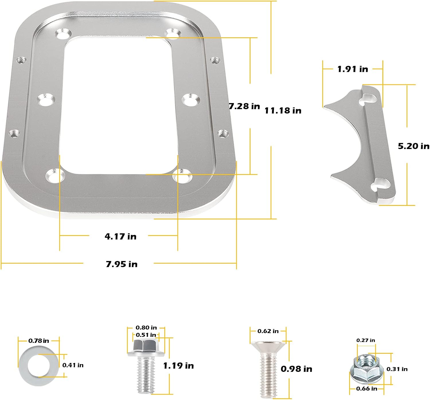 Billet Aluminum Battery Pallet Trunk Battery Hold Down Bracket Tray Pack of 2 D19901