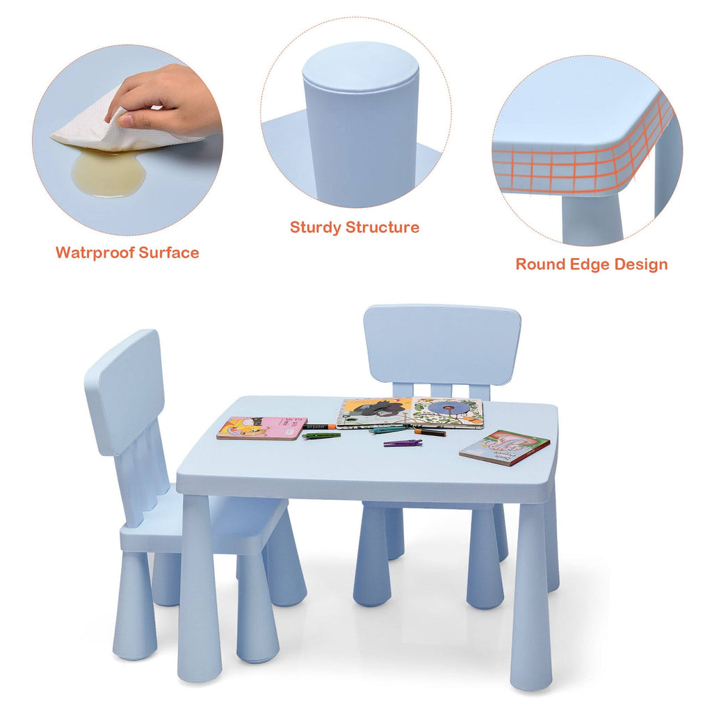 Blue 3-Piece Kids Table and Chair Set A27254