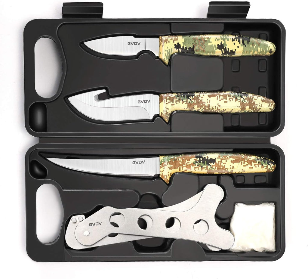 14 Pieces Hunting Knife Set with Gut Hook Skinner Knife P14734