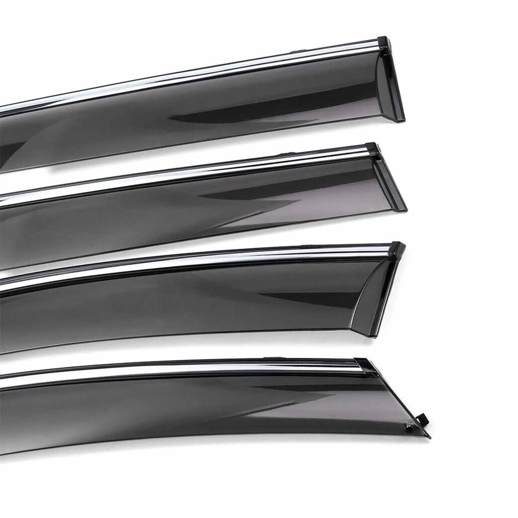 Window Deflector Chrome Window Visors Vent Sun Rain Guards M295