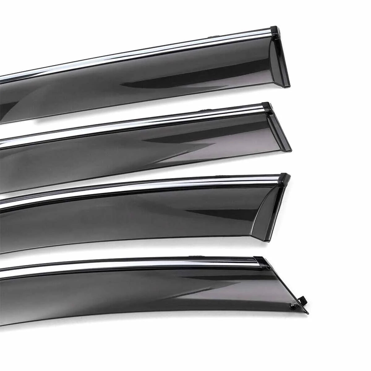 Window Deflector Chrome Window Visors Vent Sun Rain Guards M295