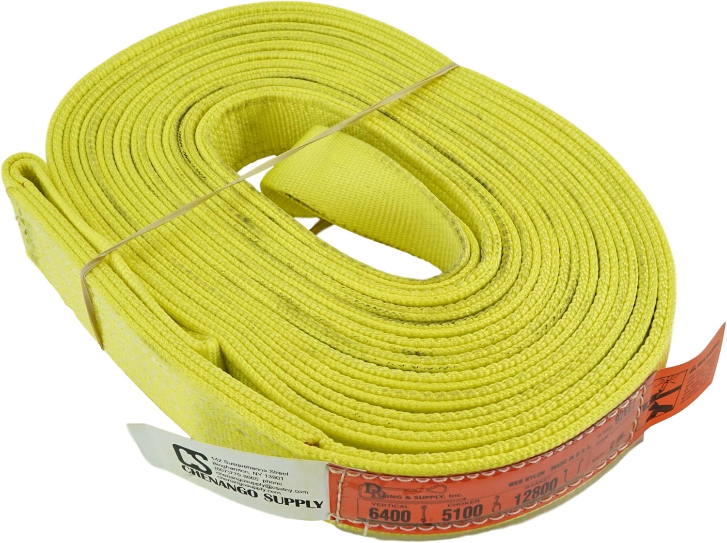 Nylon Lifting Slings, Eye & Eye, 2 Ply Twisted, 6,400 lbs Vertical Load Capacity, Pack of 2 M843462