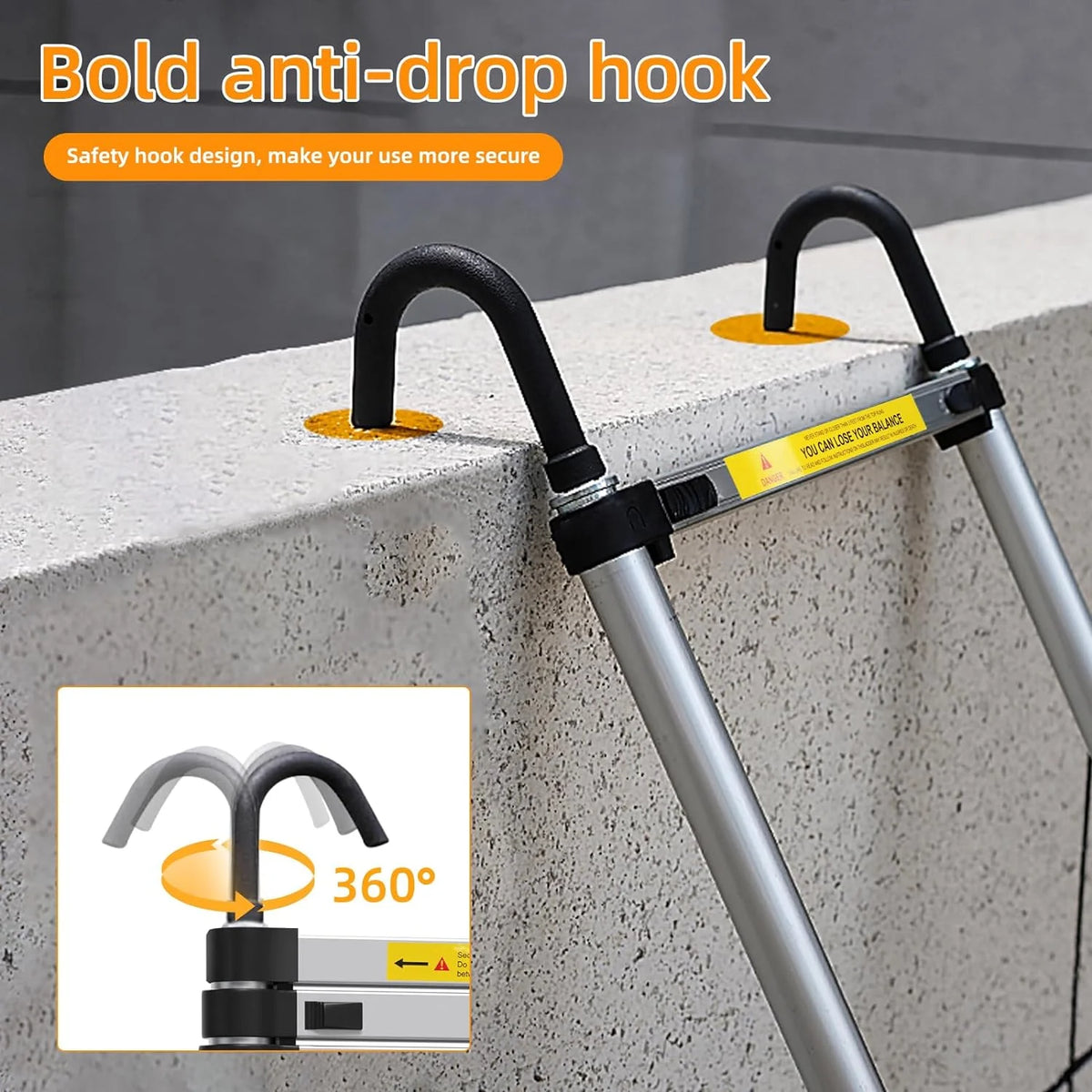 10.5ft Aluminum Telescoping Ladder with Hook G2583