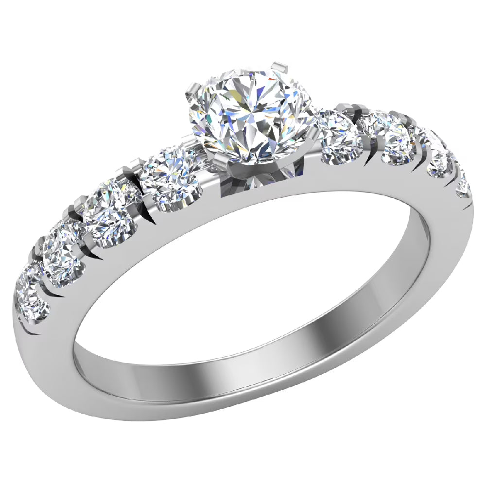 18K White Gold 1.10 CT Engagement Ring Z428