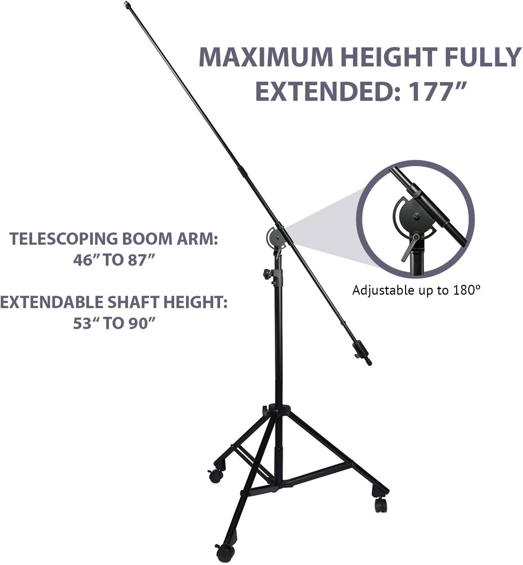 Heavy Duty Microphone Stand with Rolling Caster Wheels U505