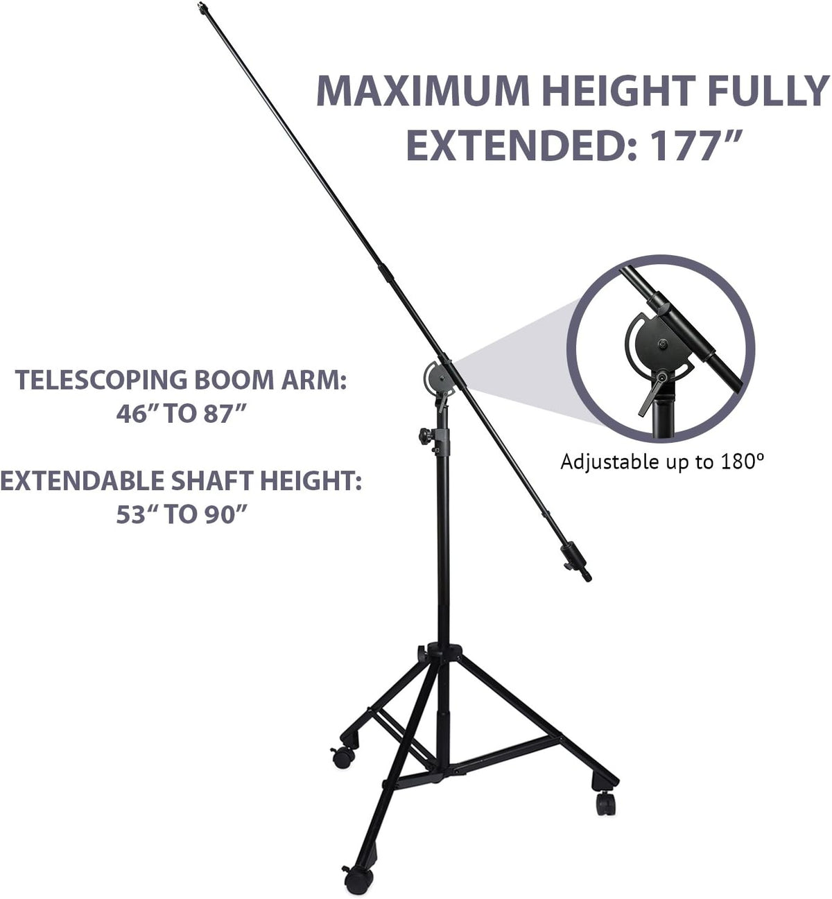 Heavy Duty Microphone Stand with Rolling Caster Wheels U505