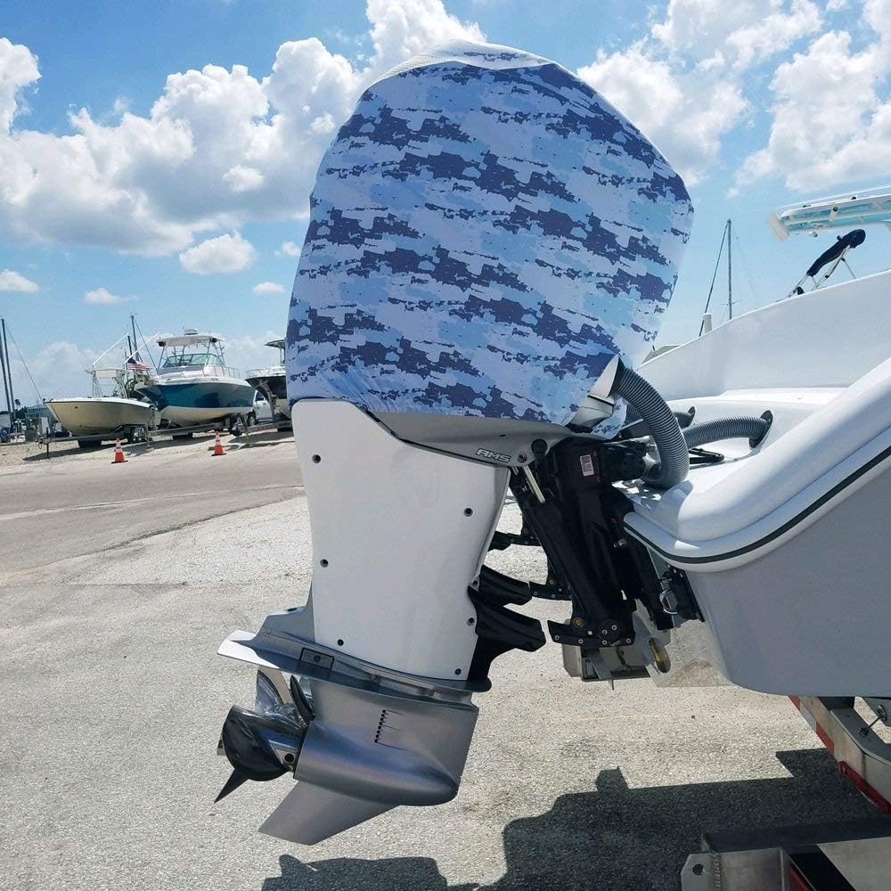 Blue Digital Camo Outboard Motor Cover P375058