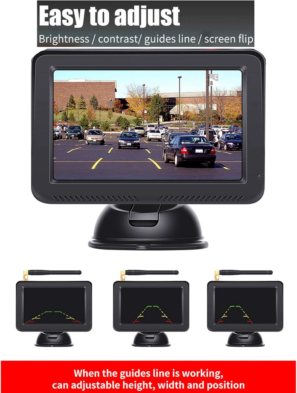 5'' LCD Monitor Waterproof Rear View Camera Q7270