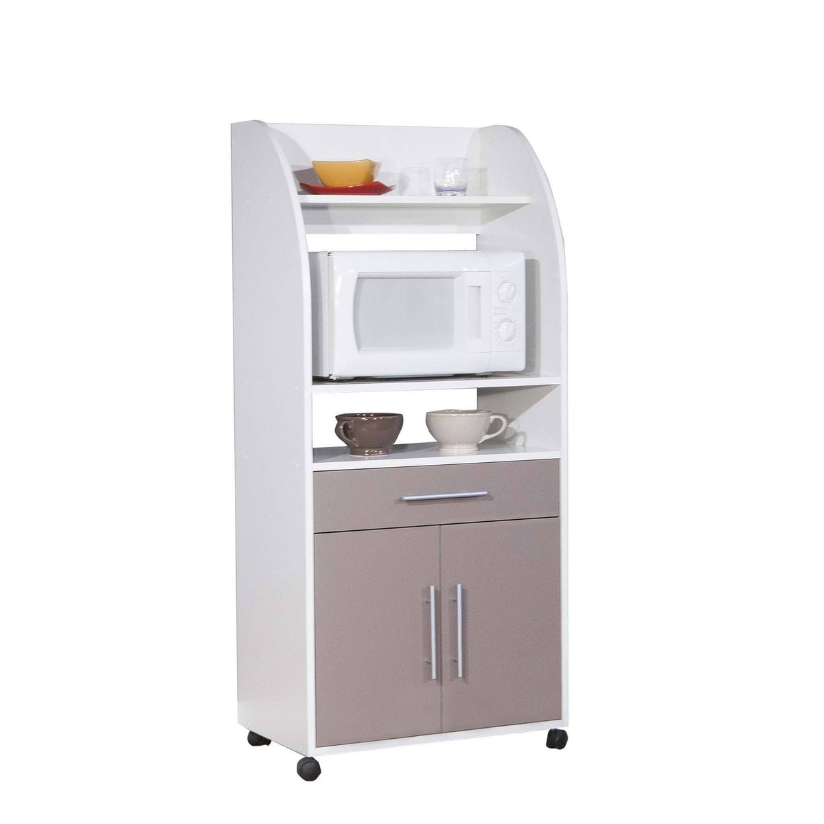 White Taupe Microwave Cart A42012
