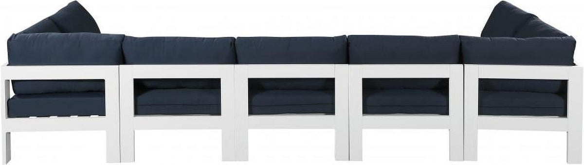 Navy Aluminum Modular 7-Seats Sectional J8883