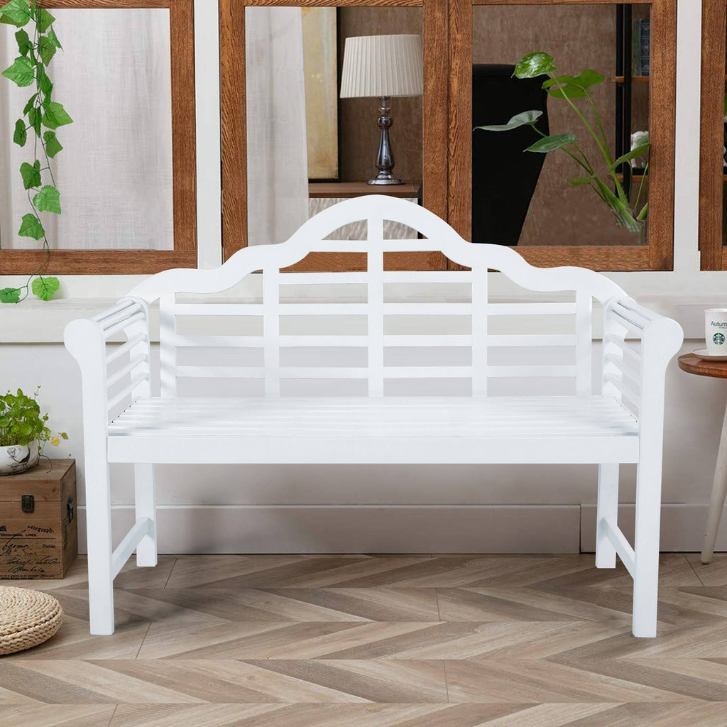 Black Acacia Wood Bench with Backrest and Armrests V687224