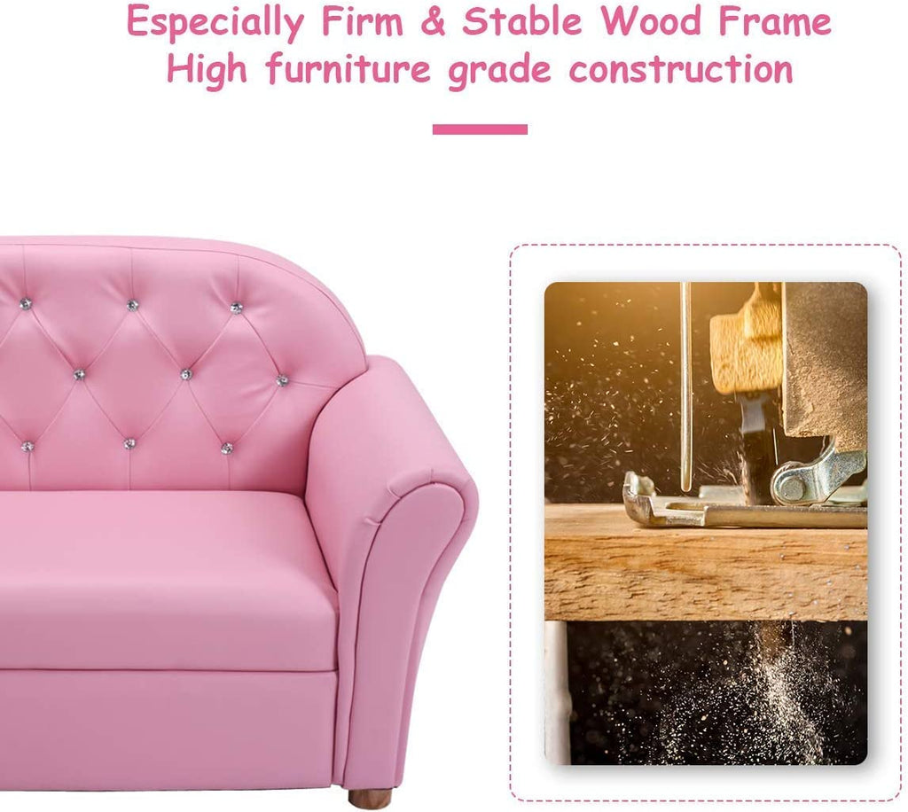 Pink 2 Seat Kids Sofa Bed R603862