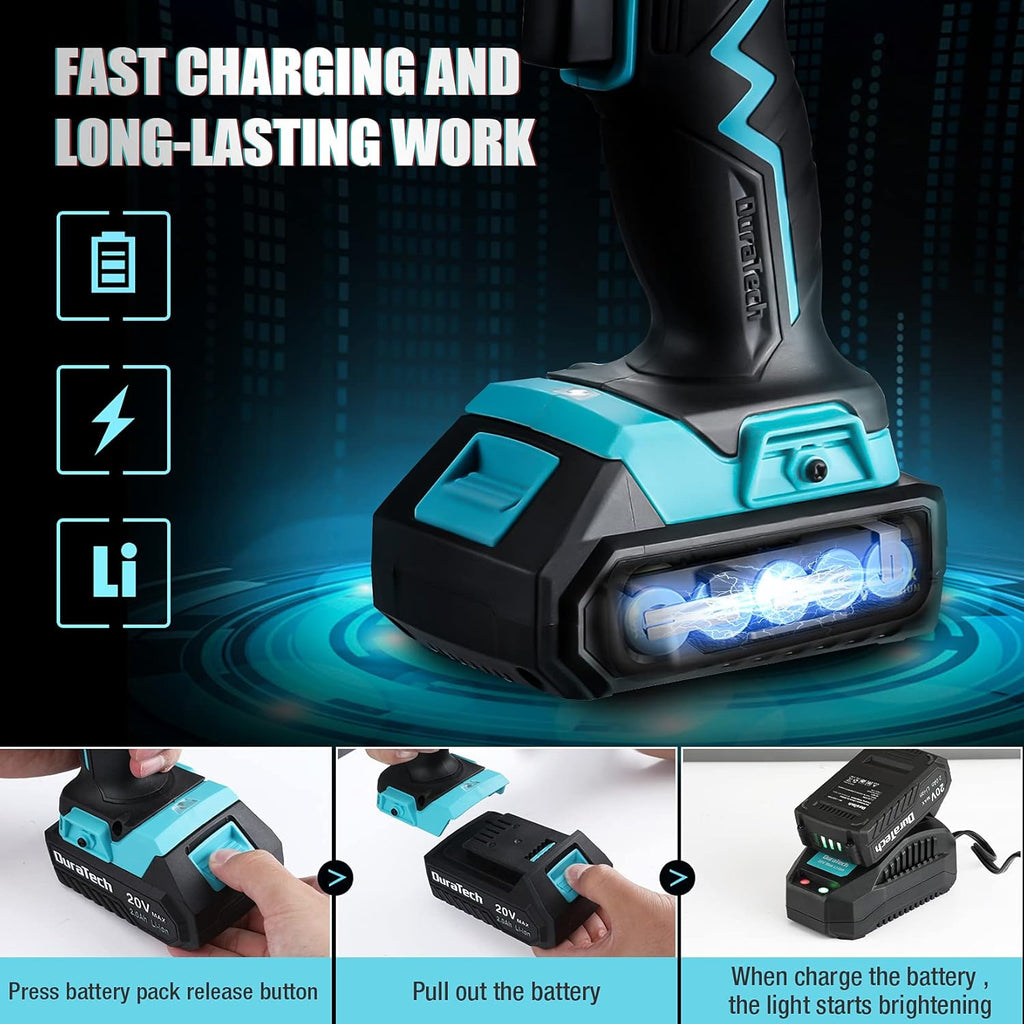 20V Cordless Drill Driver Set with 1/2” Keyless Chuck, 16pcs Drill Bits, Pack of 2 S252