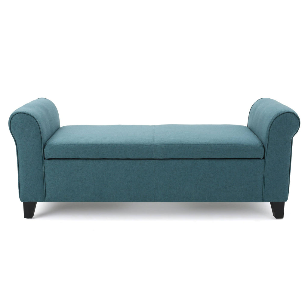 Light Grey Fabric Armed Storage Ottoman Bench A4064