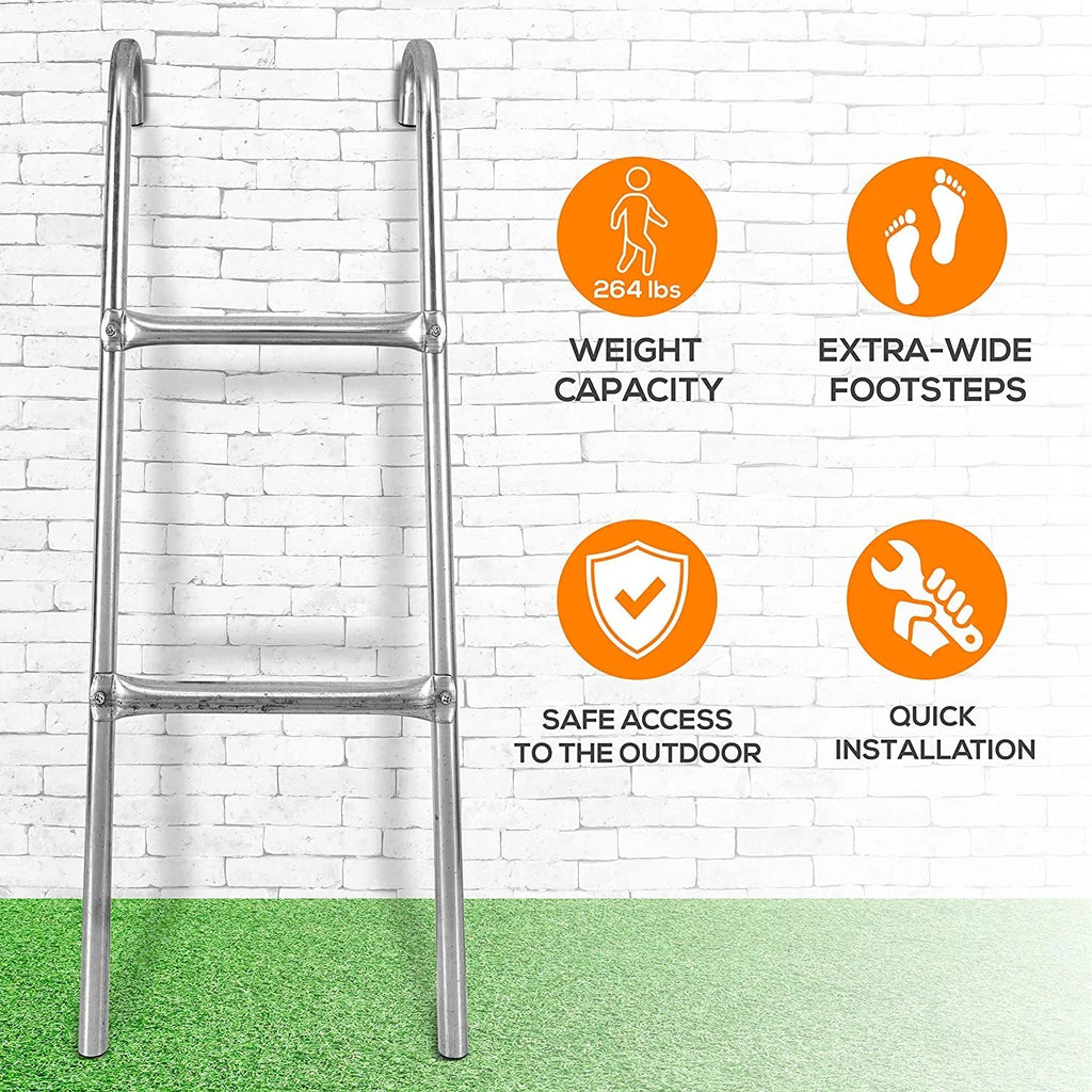 2 Step Galvanized Steel Trampoline Access Ladder X550