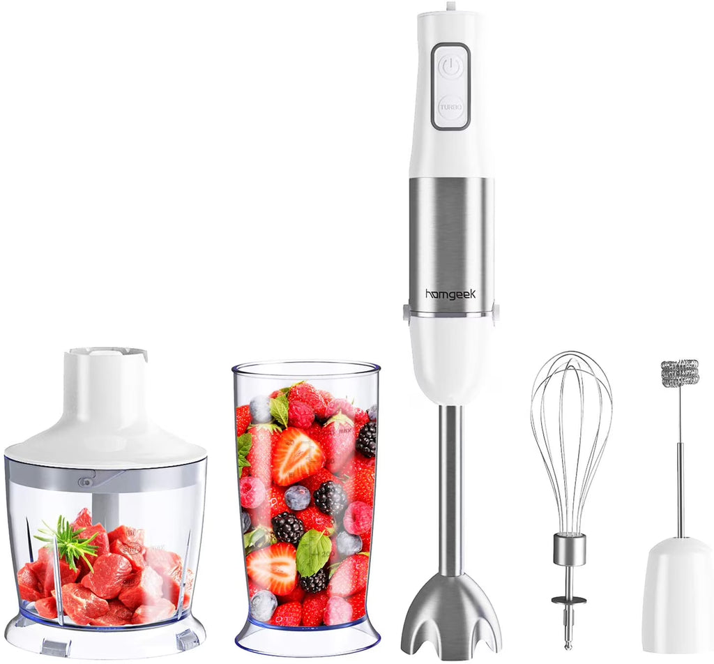 White 6 Speed Immersion Hand Blender with 600Ml Beaker V421699