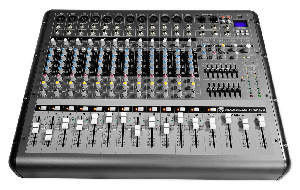 14-Channel 6000W Powered Mixer with USB and Effects I3777