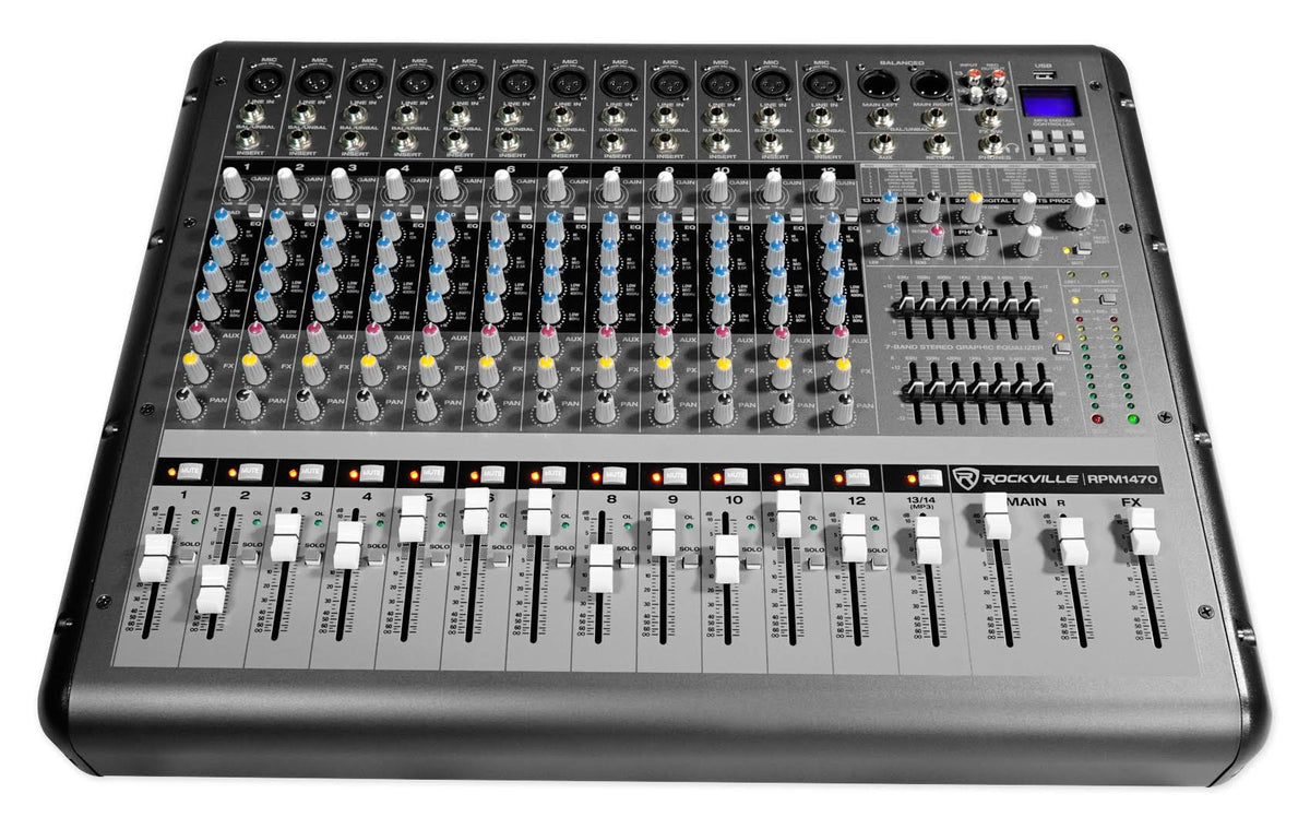 14-Channel 6000W Powered Mixer with USB and Effects I3777