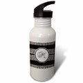 Black White Ocelot Animal Print 21 oz Sports Water Bottle V77269