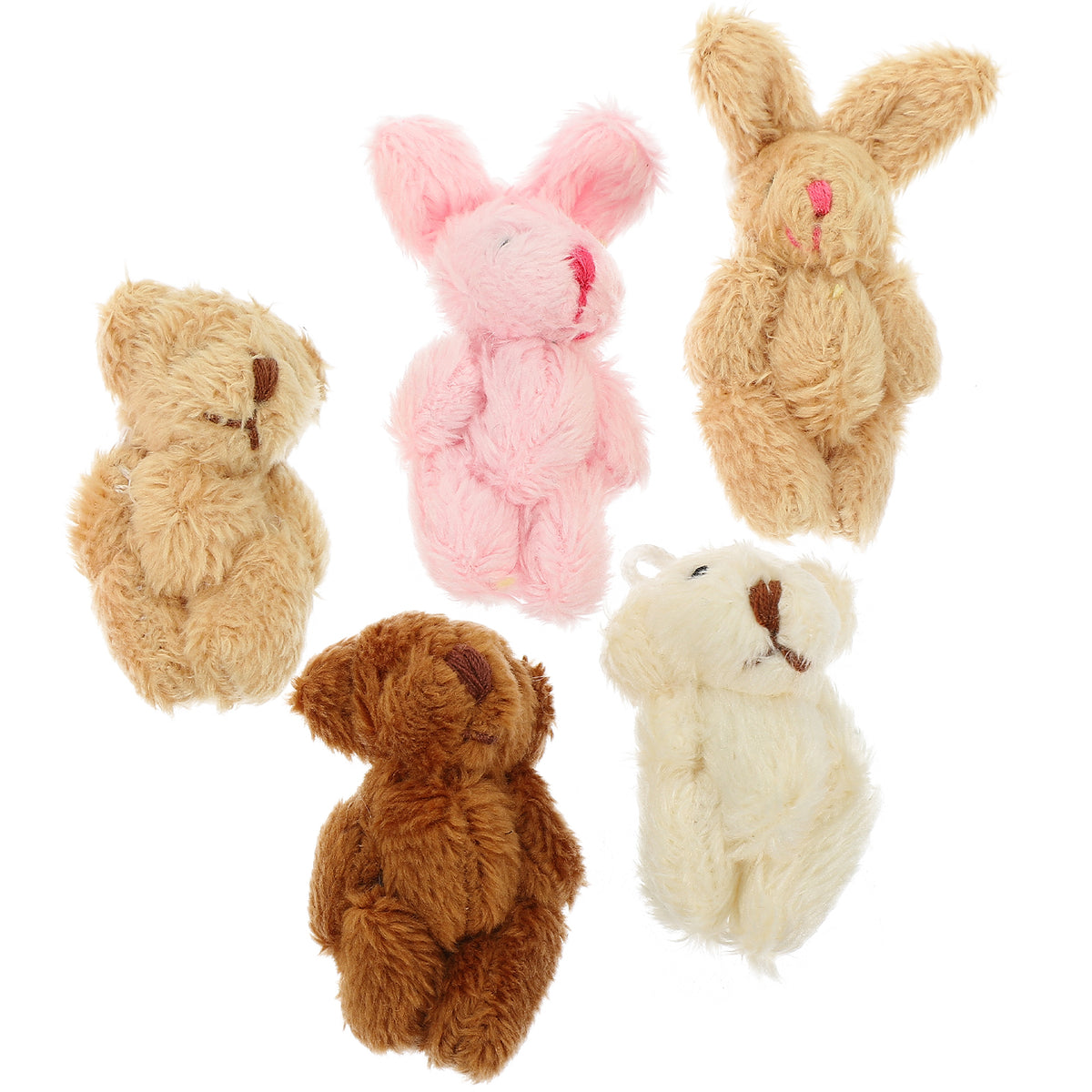 5pcs Miniature Plush Doll Figurines N1846