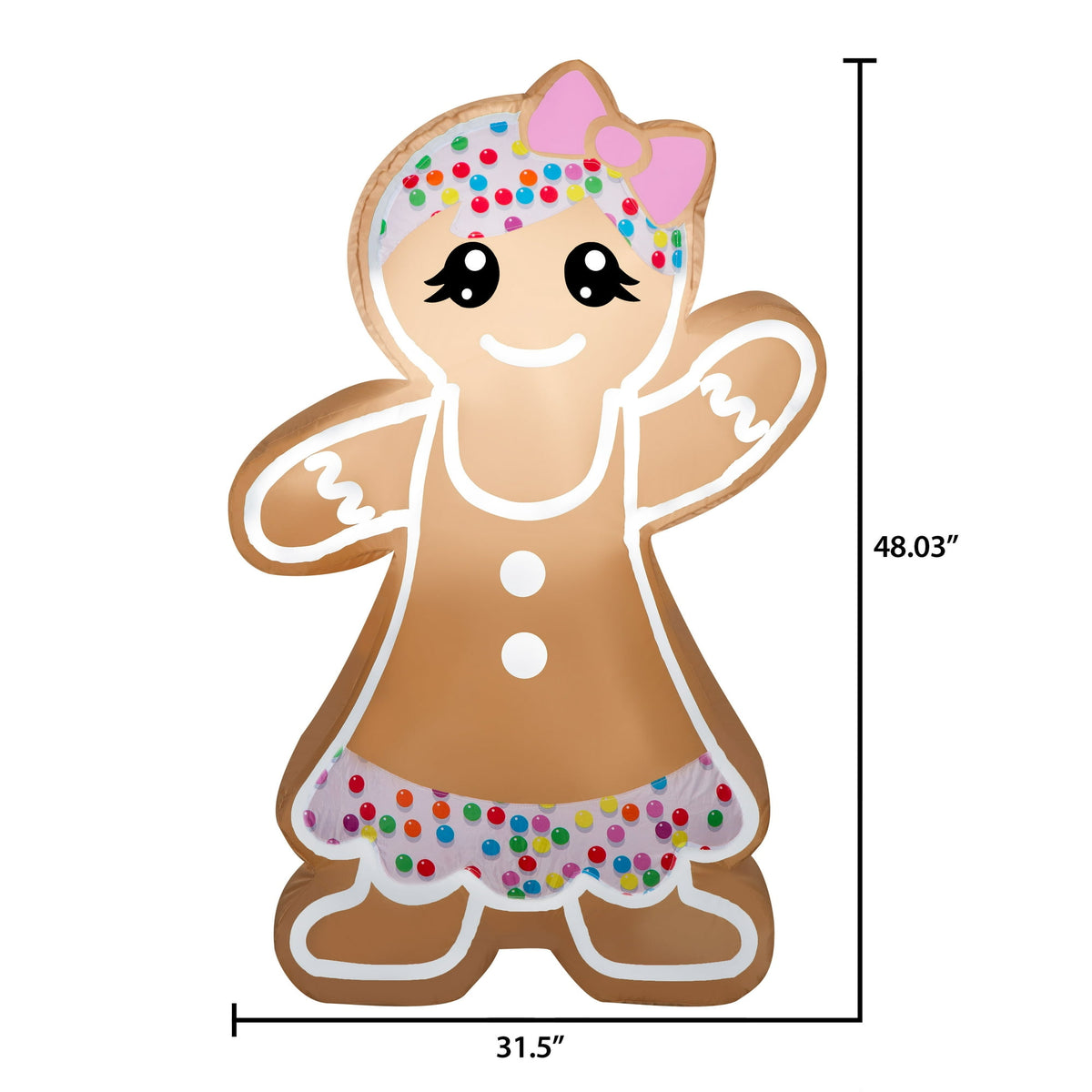 4 Foot Christmas Gingerbread Girl Inflatable V814730