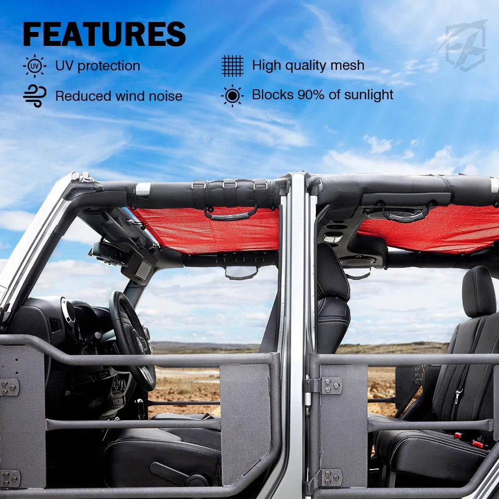 Sunshade Canopy for Jeep Wrangler JLU, PVC Material F782891