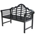 Black Acacia Wood Bench with Backrest and Armrests V687224