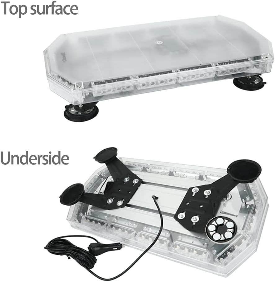 56 LEDs Emergency Warning Strobe Light Bar with 5m Cable and Double Switch, Pack of 2 I9935