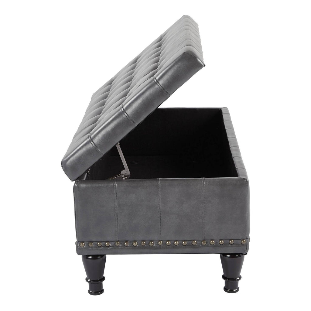 Grey Storage Ottoman T5337