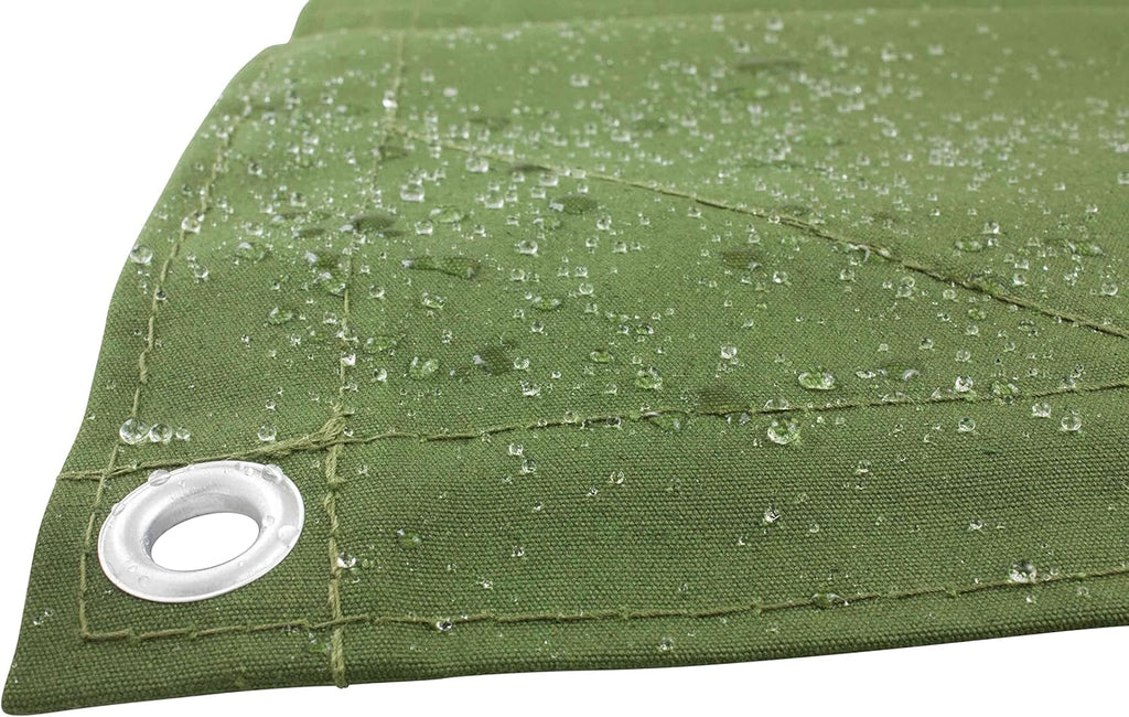 16' x 20' Green Canvas Tarp 12oz Water Resistant C2373