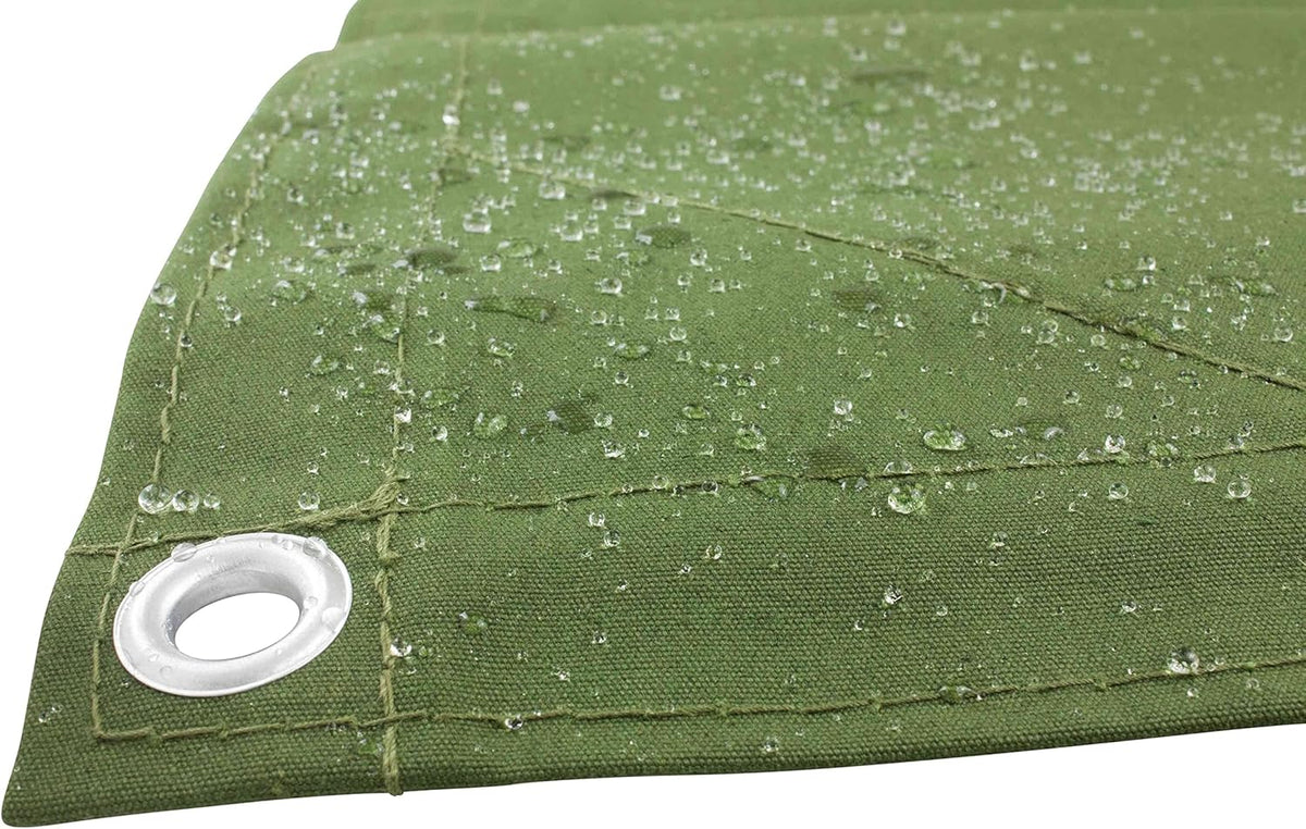 16' x 20' Green Canvas Tarp 12oz Water Resistant C2373