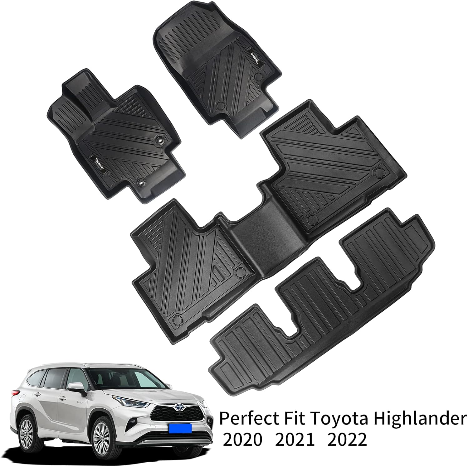 3 Row Full Set All-Weather Rubber Floor Mats and Cargo Liner R51774